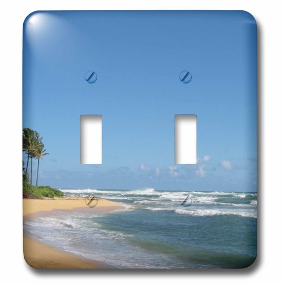 3dRose, Tropical Hawaii Shore, double toggle switch