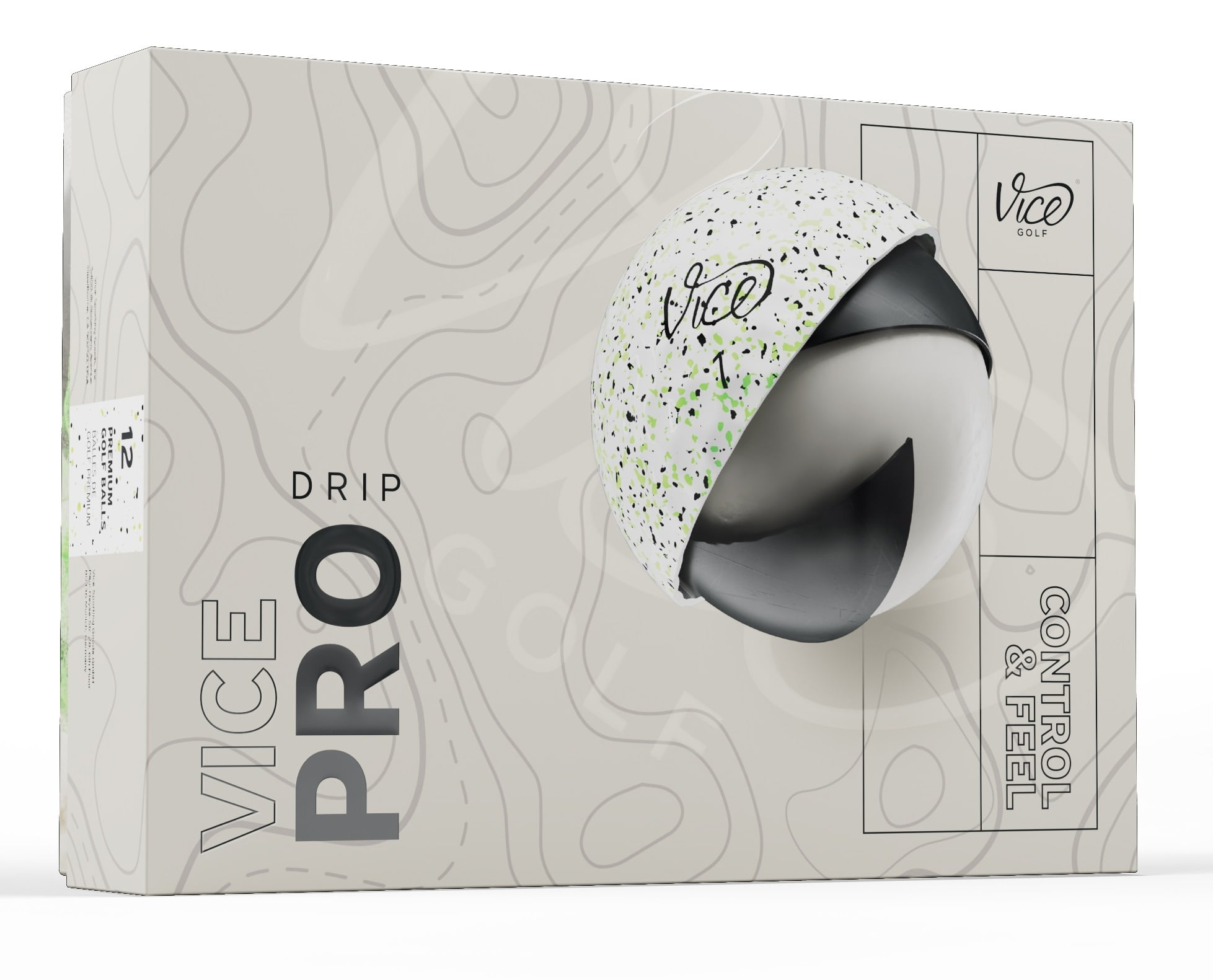 (4 pack) Vice Pro Drip 2024 Golf Balls, Lime/Black, 1 Dozen