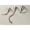 thumbnail image 2 of Kingston Brass KS3128KL Whitaker Double-Handle Wall Mount Bathroom Faucet, Brushed Nickel, 2 of 8