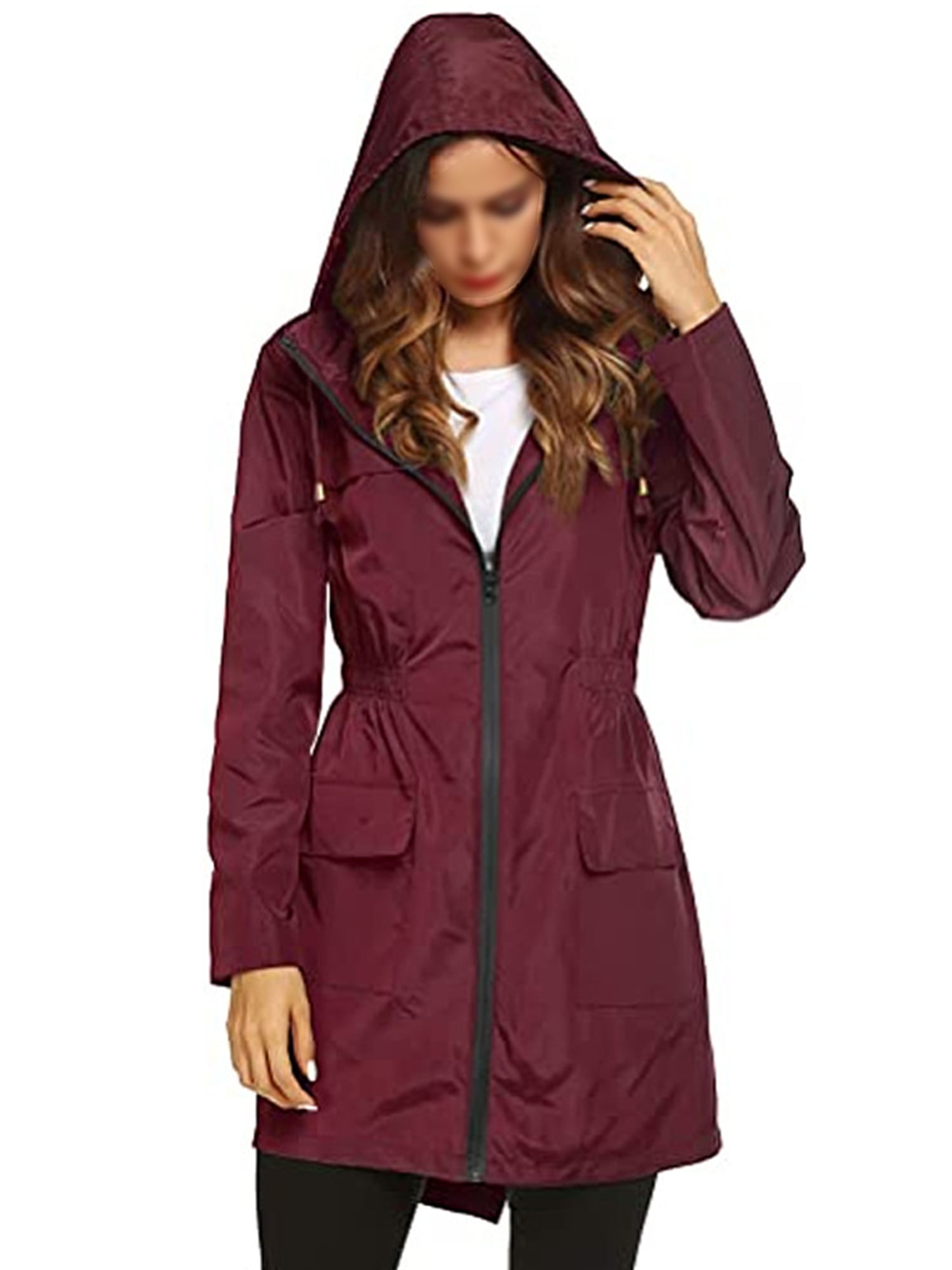 Casual Hooded Sweatshirt,Womens Girls Comfy Patchwork 1/4 Zip Long Sleeve Hoodie Rain Coat Top 