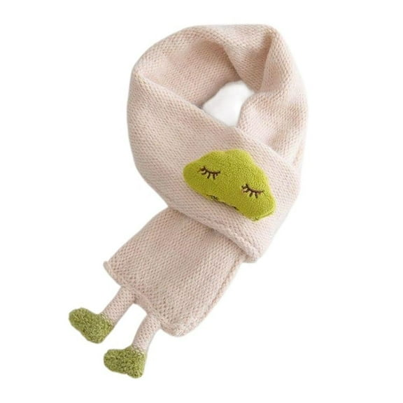 Cute Thick Warm Cartoon Clouds Neck Wraps Children's Scarf Knit Neck Guards Scarves Baby Scarf BEIGE