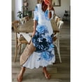 thumbnail image 1 of Vedolay Casual Dresses For Women Women Summer Sleeveless Floral Print Racerback Midi Sun Dresses with Pocket,Blue S, 1 of 5