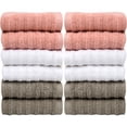 thumbnail image 3 of Pleasant Home Washcloths Set - 12 Pack | 12” x 12” | 100% Ring Spun Cotton Face Towel | Super Soft & Highly Absorbent (Blush Combo, Striped Design), 3 of 7