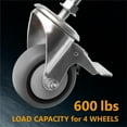 thumbnail image 4 of POWERTEC 4PK 3" Threaded Stem Caster Wheels with Brake & 600lbs Loads, Heavy Duty 1/2"-13 x 1-3/8" Stem Casters, Dual Locking TPR Rubber Castor Wheels for Furniture, Cart, Dolly & Workbench (17201), 4 of 8