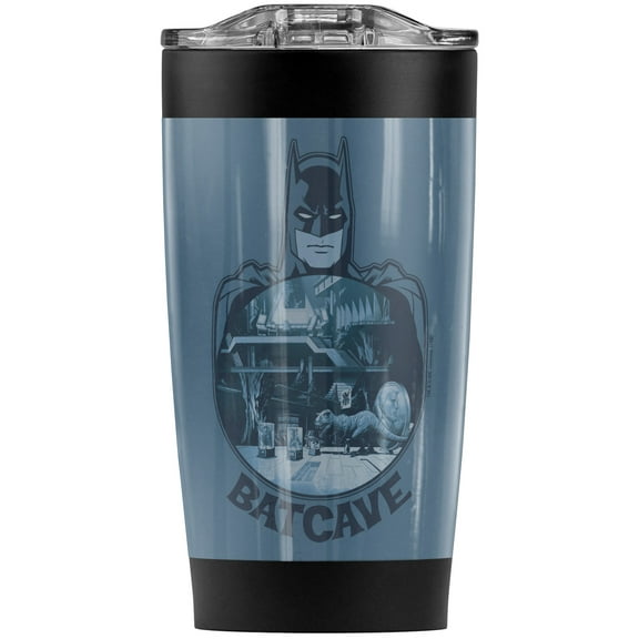 Batman Batcave Stainless Steel Tumbler 20 oz Coffee Travel Mug/Cup, Vacuum Insulated & Double Wall with Leakproof Sliding Lid | Great for Hot Drinks and Cold Beverages