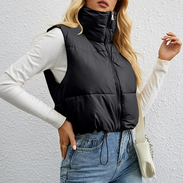 Chaquetas y abrigos casuales sin mangas y sin capucha para mujer, abrigos de color liso a la moda, chaquetas casuales sin mangas y con capucha, top de poliéster para mujer