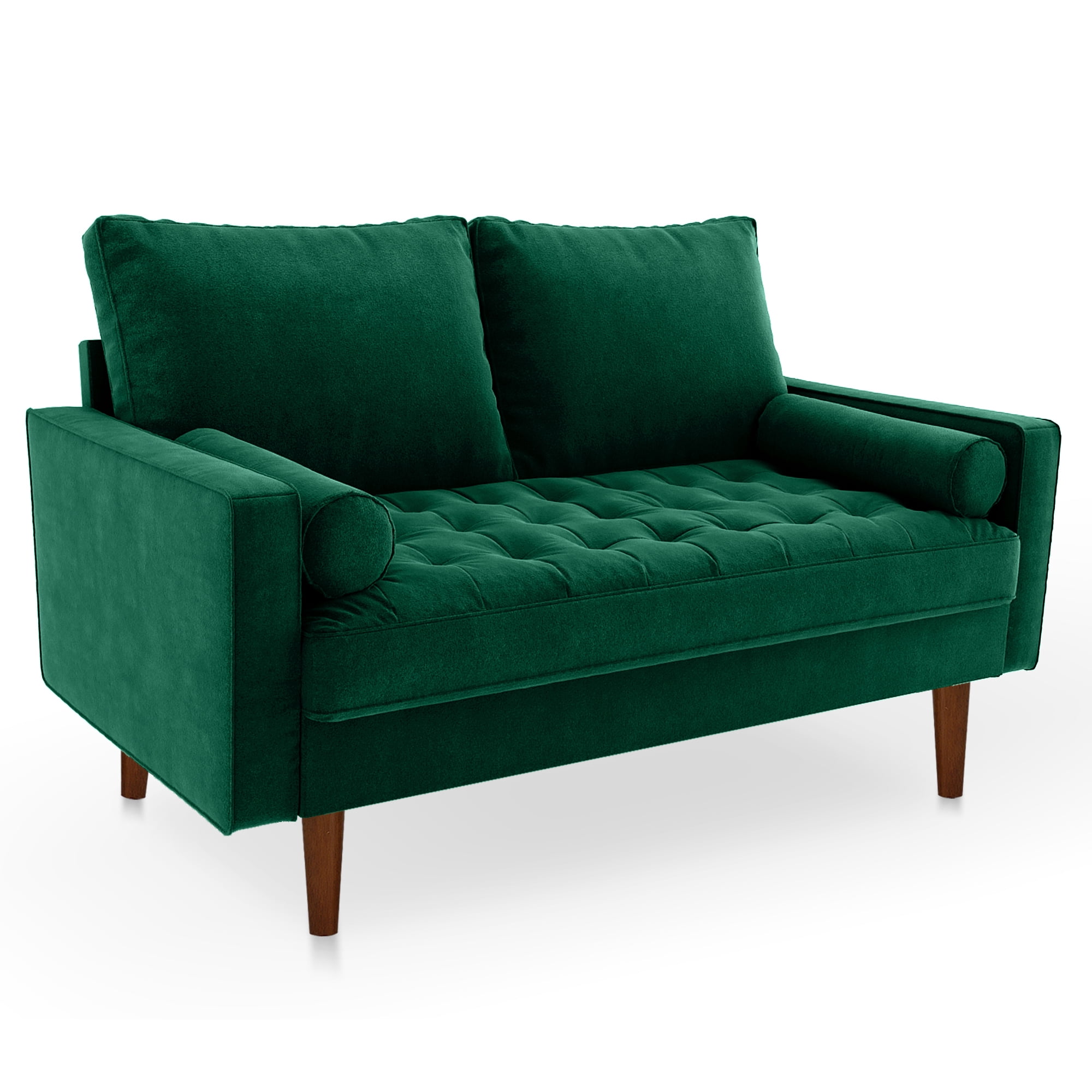 Koby Home Sectional Loveseat Couch Sofa Mid-Century 58" Sofas Couches for Living Room Emerald Green