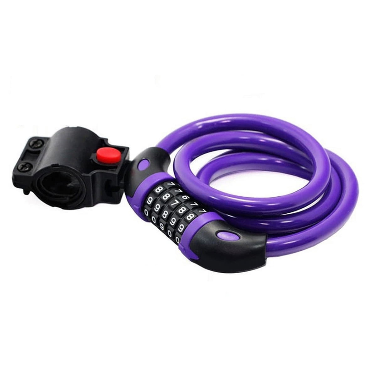KAWELL Bike Lock Bicycle Chain Lock,with 5-Digit Resettable Number and Mounting Bracket,Combination Coiling Cable Lock Best for Bicycle Outdoors - 4 Feet x 1/2 Inch