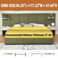 thumbnail image 3 of Zanmintaobo King Velvet Upholstered Platform Bed with Storage Headboard,Nightstands,2 Drawers & Floating Shelves,No Box Spring Needed,Green, 3 of 10