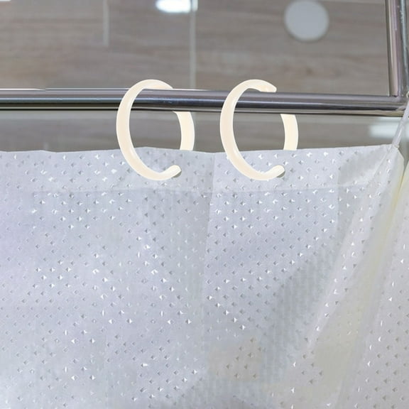 OUNONA 12pcs Round Shower Curtain Hooks for Bathroom Plastic Shower Curtain Rings Shower Curtain Accessories for Shower Curtain Rod Inner Diameter 50mm