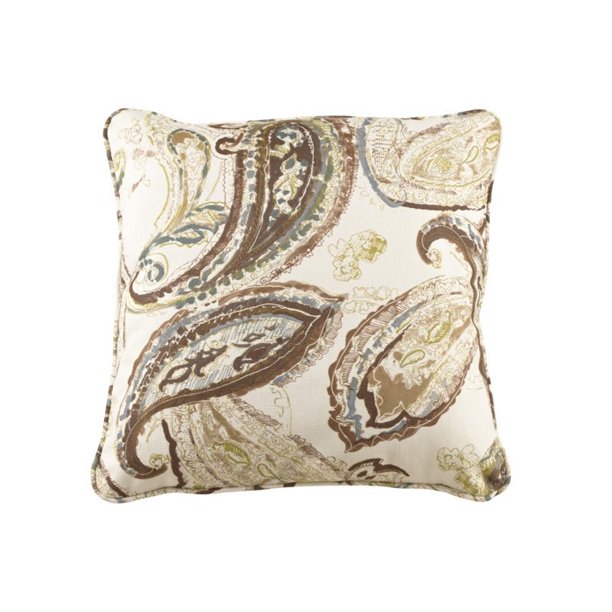 Ashley Furniture Estin 20"" Square Paisley Throw Pillow in Spring