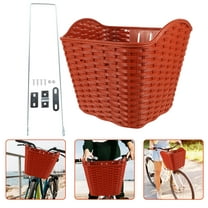 HONMEET Detachable Hanging Bike Basket Plastic Light Brown Front Handlebar Storage Basket