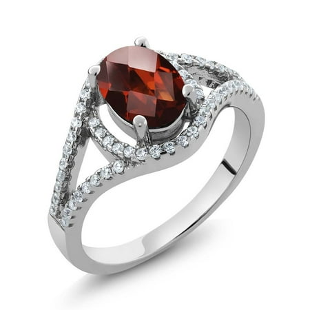 Womens Sterling Silver And Garnet Ring Womens Sterling Silver And Garnet Ring