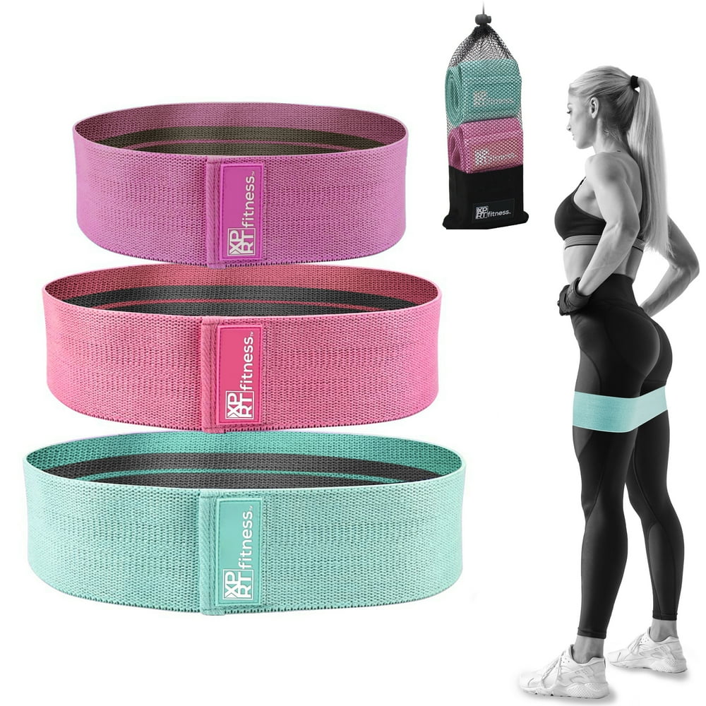 XPRT Fitness Resistance Bands Set of 3 For Booty Butt Hip Anti Slip Bands Set