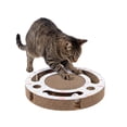 thumbnail image 3 of Kitty City Corrugated Cardboard Fish Print Cat Scratching Pad with Ball Tracker, Multicolored, One Size, 3 of 8