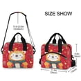 thumbnail image 3 of Lunch Bag Portable Crossbody Meal Bag Cooler Bag Insulated Lunch Bag Food Bag Handheld & Crossbody Design Cute Red Christmas Bear, 3 of 6