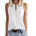 thumbnail image 1 of Túnica camisetas sin mangas para las mujeres NOVEDAD DE VERANO 2023, camisetas informales con cuello en V, sin mangas, de talla grande, elegantes para mujer, camisetas sin mangas (White, XXXL), 1 of 5