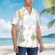 thumbnail image 3 of Balery Green Blue Avocado Camisas hawaianas de manga corta para hombre, camisas playeras de corte holgado, camisas de vacaciones con botones,Small, 3 of 7