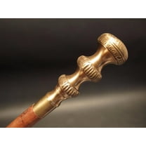 NAUTICALMARTUS Antique Style Brass Wood Victorian Walking Stick Cane Spiral Vintage Carved 37"