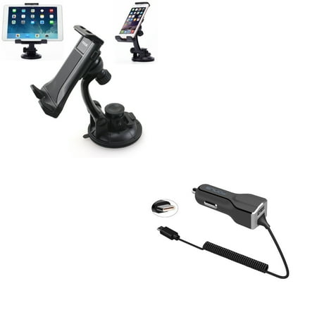 5 Rd Ar Mag Car Mount Dash Windshield Holder + 5.4Amp Type-C DC Charger with Fast QC USB Port Z9Q Compatible With Acer Liquid Jade Primo - Alcatel PulseMix, Idol 5S 5 4S, 7 - ASUS ZenFone V Live AR 5z ()