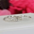 thumbnail image 2 of 0.62ct Half Art Deco & Eternity Wedding Band Stack Promise Ring Diamond Simulated 925 Sterling Silver Anniversary Ring SKU:00204, 2 of 3