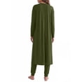 thumbnail image 5 of Weekease 3 Piece Sets for Women Crew Neck Tank Pockets Drawstring Pant Long Sleeve Cardigan Fall Pajamas Comfy Loungewear, 5 of 8