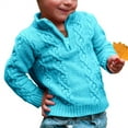 thumbnail image 2 of Toddler Baby Cable Knit Pullover Long Sleeve Kids Zipper Sweater, 2 of 4