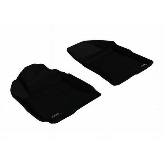 3D MAXpider 2010-2012 Fits Hyundai Santa Fe V6 Dual Retentions On Driver'S Floor 1st Row Black Kagu Carbon Fiber Embossed Pattern Floor Mat L1HY04011509