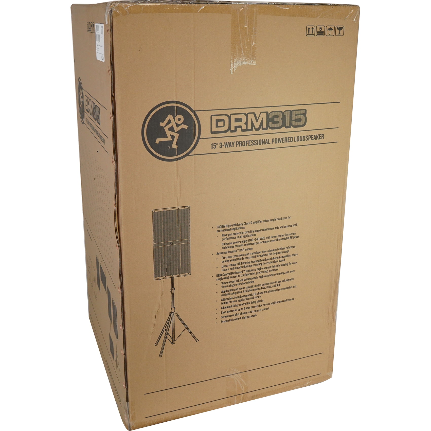 Mackie DRM315 2300 Watt 15" 3-way Active DJ PA Speakers+Air Powered Stand