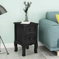 thumbnail image 3 of Costway Support de Nuit Noir avec 2 Tiroirs de Rangement Table d'Appoint en Bois, 3 of 8