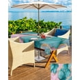 thumbnail image 5 of Boanket Outdoor Tablecloth with Umbrella Hole for Patio/Picnic/Party/Camping, Teal Pink Marble Waterproof Table Cloth Rectangle Table Cover Washable, Luxury Abstract Ink Painting Modern (60"x 120"), 5 of 7