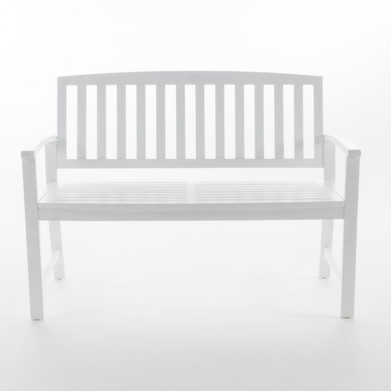 Lilo Outdoor Acacia Wood Bench, White Finish - Walmart.com