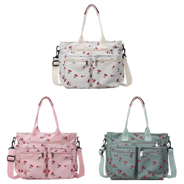 Bolso Hombro Cereza para Mujer Cruzado Elegante Al Aire Libre (Beige)