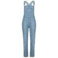 thumbnail image 2 of SAYOO Women's Sleeveless Denim Jumpsuit, Multi-Pocket Long Bodysuit, Solid Color One-Piece Clothes, 2 of 9