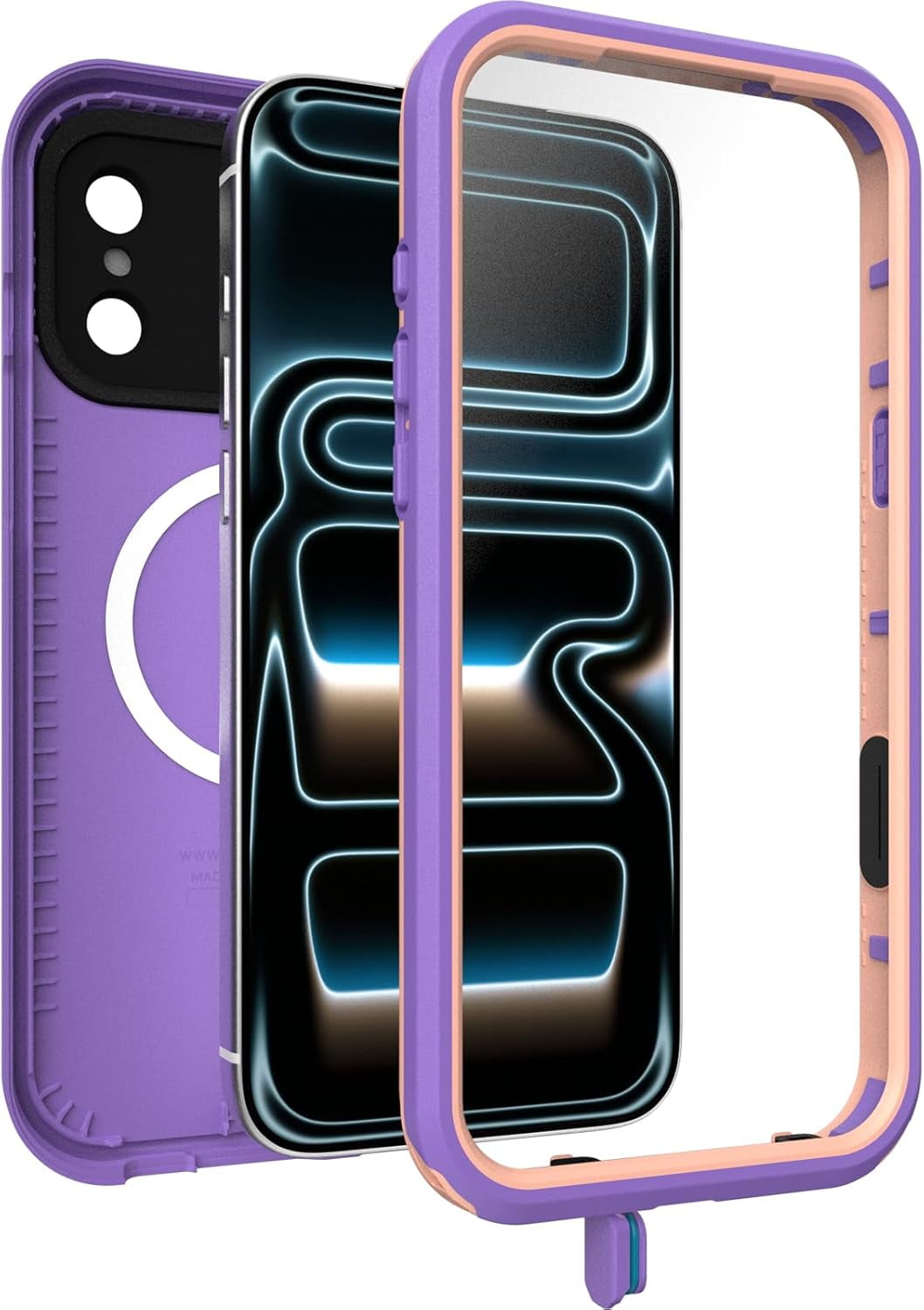 OtterBox iPhone 17 Pro Max (Only) FRĒ Series Waterproof Case with MagSafe - Rule of Plum (Purple) - Sleek & Stylish - Waterproof iPhone Case up to 2 Meters - IP68 - Phone Case for Swimming/Snorkeling