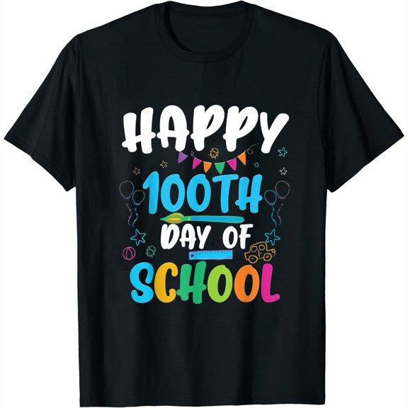 Happy 100th Day of School Shirt for Teacher or Child Womens T-Shirt