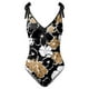 thumbnail image 2 of Gibobby Trajes de Baño para Mujer Traje de baño con estampado de flores y cuello en V para mujer Conjuntos de bikini con falda y delantal(Amarillo,CH), 2 of 4