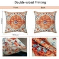 thumbnail image 6 of Boho Pillows Covers 18x18 Inch Set of 2 Bohemian Vintage Rust Carpet Pattern Throw Pillows Orange Blue Ethnic Floral Decorative Cotton Linen Cushion Cases for Outdoor Couch Sofa Living Room, 6 of 6