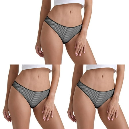 tt Pads Underwear for Women Plus Size Briefs Solid Color Crotch Womens Underwear Seamless Bikini with Lace Underwear Panties for Women Thong Plus ceangrtro Black (3Packs) Black (3Packs)