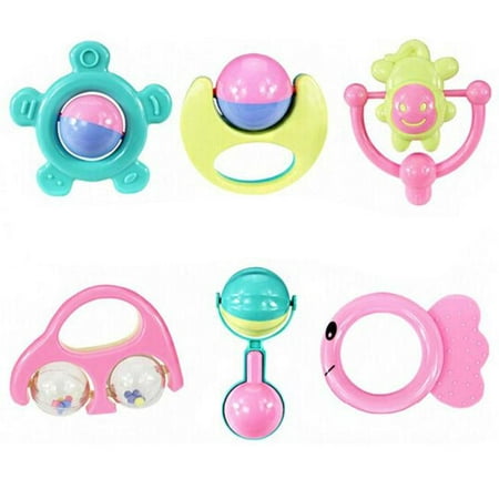 6pc Animal Handbells Developmental Toy Bells Kids Baby Rattle (Best Developmental Toys 6 Months)