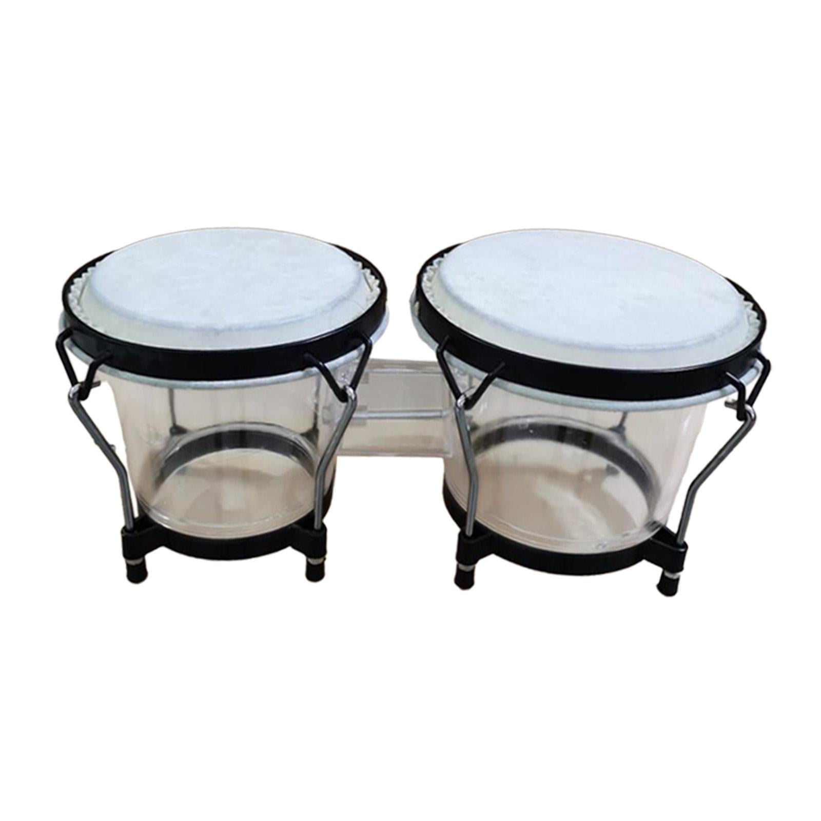 LeeQinersw Bongo Drum Set African Hand Drum 6'' and 7'' Tunable Transparent Bongo Drums for White