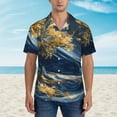 thumbnail image 4 of Daiia Golden Fantasy Landscape Hawaiian Shirt for Men Gentle Cotton Regular Short Sleeve Casual-3X-Large, 4 of 9