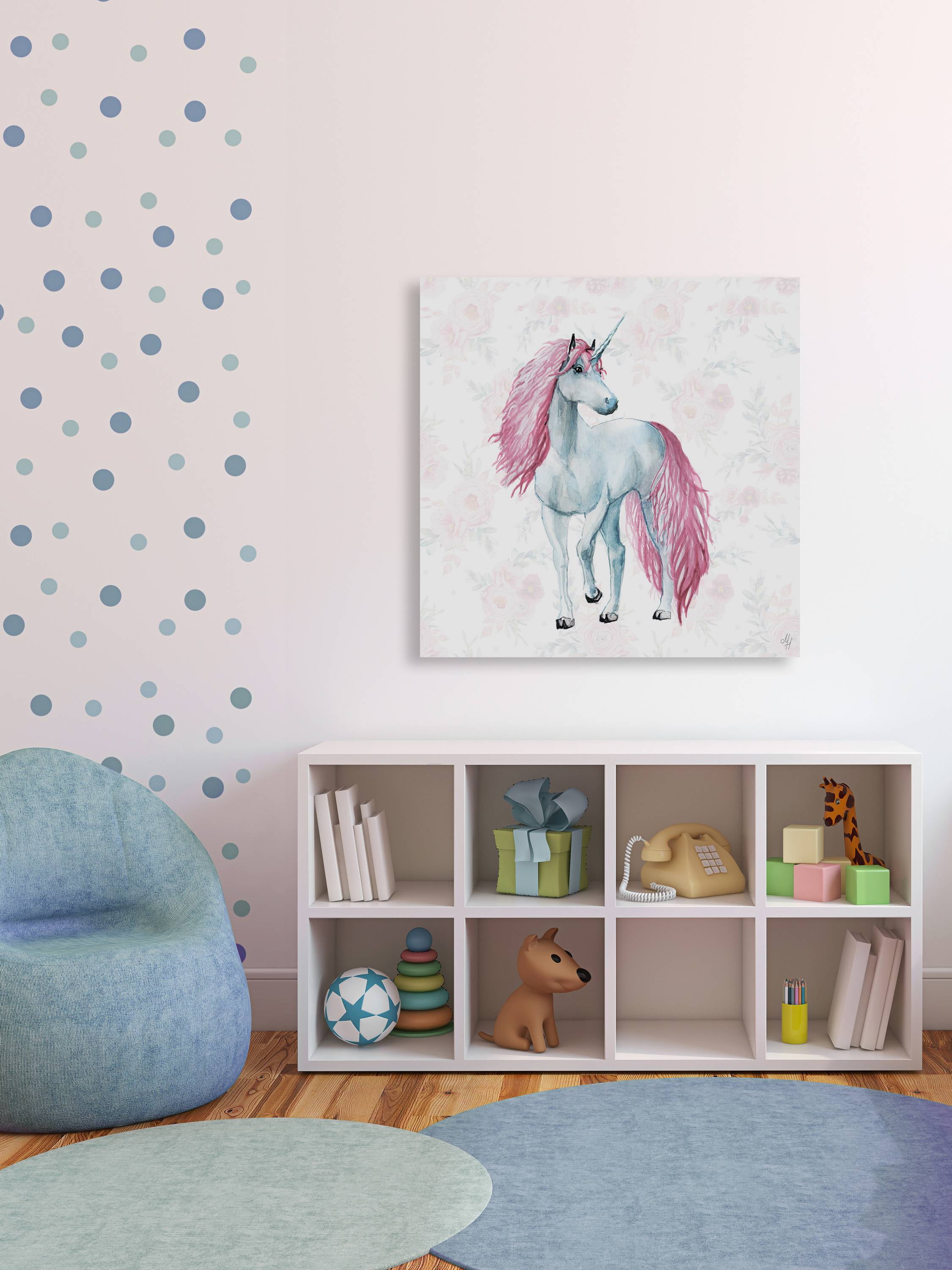Marmont Hill Feminine Unicorn Canvas Wall Art
