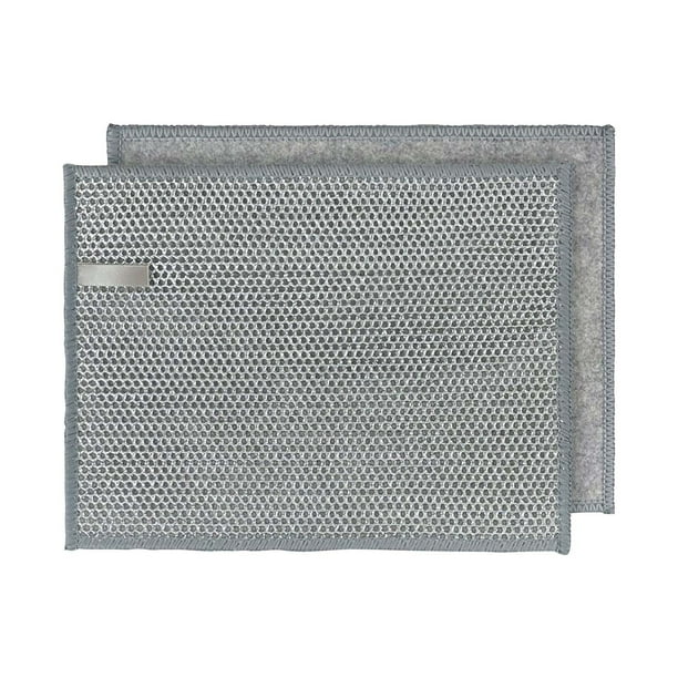 Paño de acero de doble cara para lavavajillas, cepillo de cocina antigrasa, paño de limpieza de metal, paño de imitación de acero