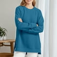 thumbnail image 2 of FYEGRE Women's Oversized Sweatshirts Crewneck Long Sleeve Tunic Pullover Shirts Side Zipper Hoodies Sky Blue S, 2 of 2
