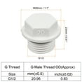 thumbnail image 2 of Uxcell Male Thread Hex Head Pipe Plug Nut Cap Socket White, 8 Pack G1/2 8, 2 of 4