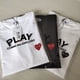 thumbnail image 2 of PLAY Camiseta Love Bordada Hombres Y Mujeres Blanco Y Negro Algodón Puro Pareja Estudiantes Manga Corta Gao Jiahui  unisex, 2 of 2