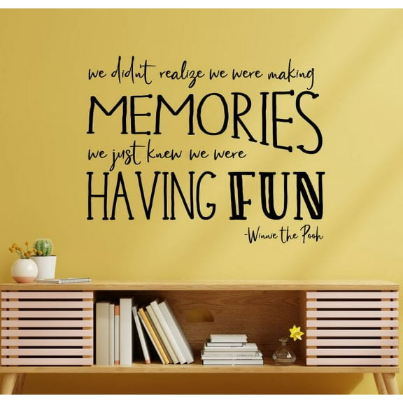 Wall Decals Quotes For Kids Decor Making Memories Having Fun Playroom Art Sticker 30x23-Inch Black