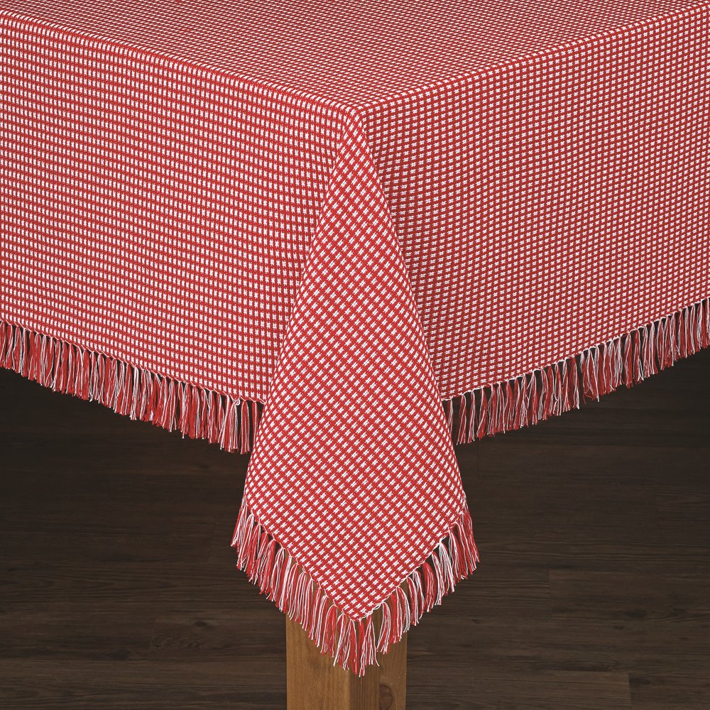 Lintex Linens Homespun Check 100 Cotton Woven Fringed Tablecloth 60