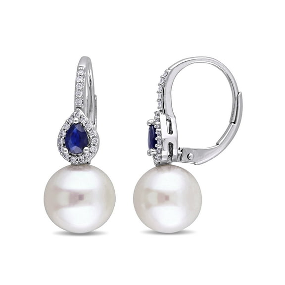 Everly Women's Sapphire 14k White Gold Earrings